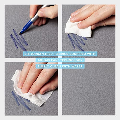 Liz Jordan Hill Luxury Brindle Upholstery Fabric by The Yard Pet Friendly Water Cleanable Stain Resistant Aquaclean Material for Furniture and DIY Ac Marina