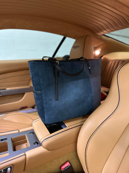 Liz Jordan-Hill Luxury Upcycled Suede Leather Carryall Tote Shoulder Bag
