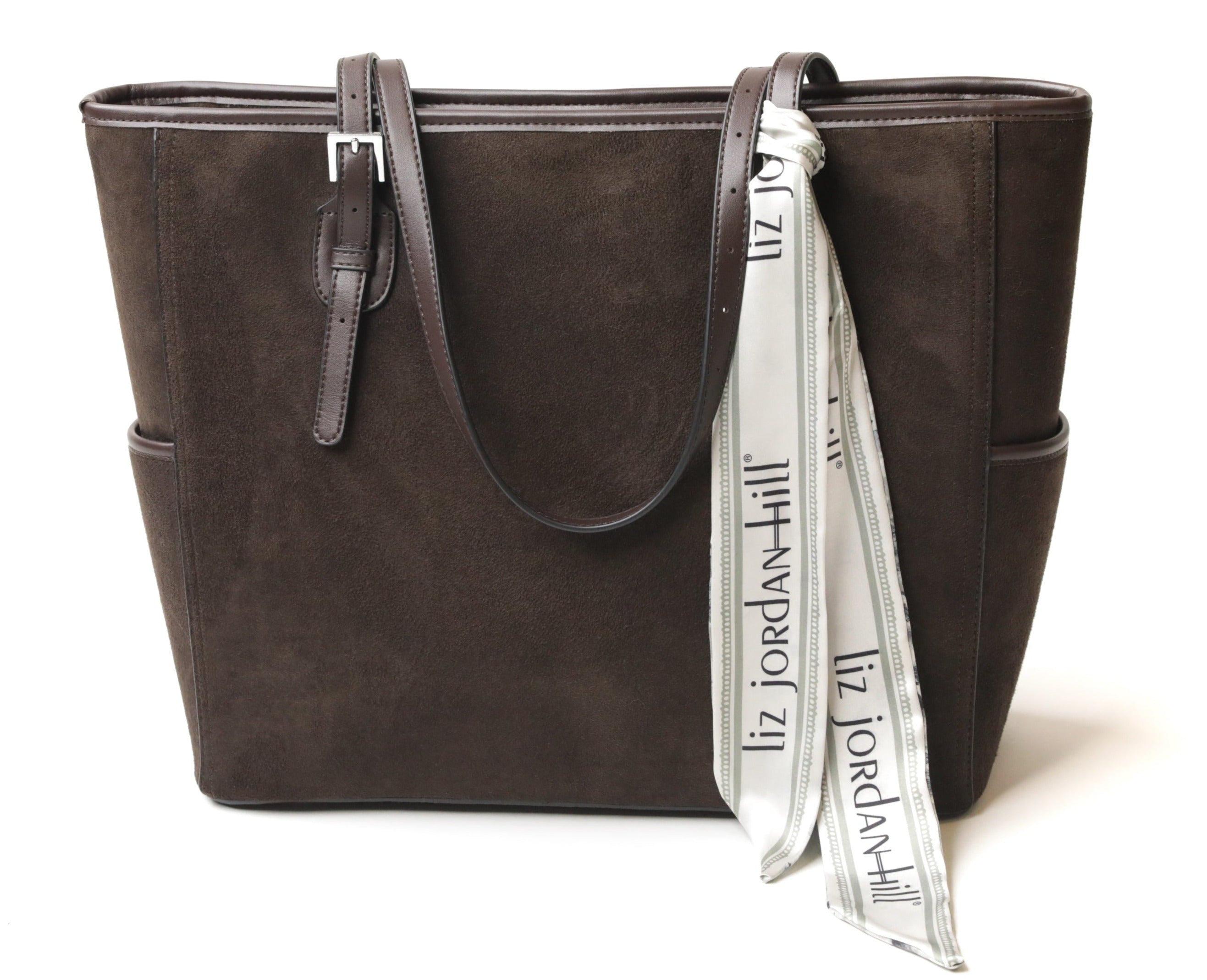 Liz Jordan-Hill Luxury Upcycled Suede Leather Carryall Tote Shoulder Bag