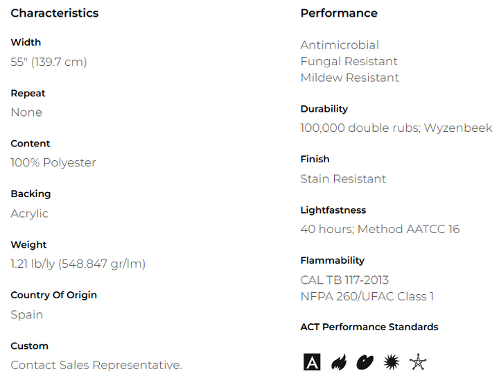 AC Spirit Luxury Stain Resistant Chenille Upholstery Fabric by The Yard